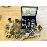 Collection of Silver Plated Ware, to include match strikers, pheasants, napkins, fruit knife,