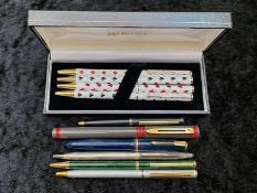 Collection of Pens including Waterman and Parker fountain pens, Bridge pens etc.