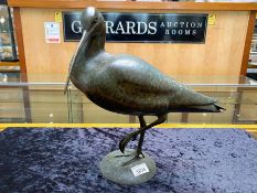 A Bronze Figure of an Oyster Catcher realistically modelled 14 inches in height.