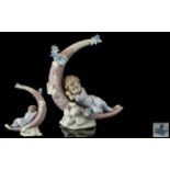 Lladro Figure - 'Heavenly Slumber' No. 6479, glossy porcelain baby figurine asleep on a crescent
