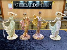 Four Leonardo Collection Figures, comprising two 'Roaring 20's' figures, 'Anna' and 'Francesca'. 9''