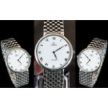 Omega - Deville 1500 - 820 Quartz Stainless Steel Wrist Watch. Features a White Dial of Round
