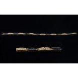 18ct Gold Good Quality Ladies Sapphires and Diamonds Set Line Bracelet. Tests 18ct Gold. The Round