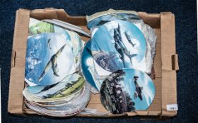 Airplane Interest - Large Collection of Cabinet Plates comprising Spitfire Coming Home, Hampden