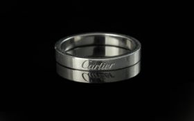 Cartier Signed Platinum 950 Wedding Band, marked to interior XB1320. Platinum 950 and Cartier to