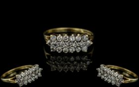 18ct Gold - Attractive Ladies Diamond Set Ring. Full Hallmark to Interior of Shank. The Diamonds