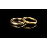 22ct Gold Wedding Band. Ring Size K. Gold Weight 4,1 grams. + One Other Gold Coloured Wedding