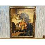 Colin Frederick Smith Painting Entitled 'The Ass of Balaam Backing Before the Angel', framed in an