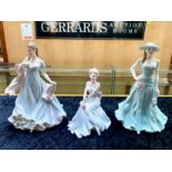 Two Large Royal Worcester Figures and One Coalport Figure, one Royal Worcester titled 'With All My