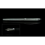 Cross - Silver Tone Fountain Pen, With Presentation Box. Complete with Extra Cartridges. Good