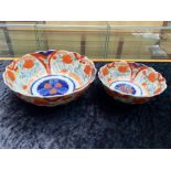 Antique Oriental Imari Pattern Bowls, late 19th century, the largest 10 inches (25cms) in diameter