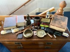 Box of Miscellaneous to Include Two Bibles, Mrs Beaton's Household Management, German Tankard,