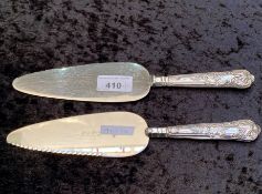 Two Cake/Pie Servers, 925 Sterling Silver handle, Harrison Bros. 13 grams. and 925 silver handled