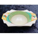 Clarice Cliff 'Bizarre' No. 5954 Oblong Tray, measures 7'' x 4.5'', signed to base.