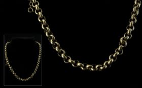 Antique Period 9ct Gold Superior Quality Belcher Chain. Marked for 9ct. Excellent Lobster Claw