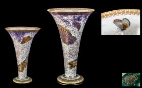 Carlton - Armand Lustre Ware Tall Trumpet Butterflies Vase. Pattern No 165/2109. Of Excellent