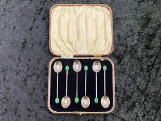 A Boxed Set of Six Sterling Silver Spoons, all in excellent condition. Hallmarked Birmingham 1925.