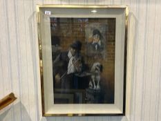 Lawrence Rushton Charcoal Painting 'The Great Popo', mounted, framed and glazed, signed to bottom
