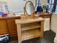 Top Half of Pine Dresser Converted to Dressing Table - together with a Pine Dressing Table Mirror.