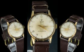 Rolex - Tudor Royal 9ct Gold Gents Mechanical Wind Wrist Watch. Rolex Signed Movement. c.1950's.