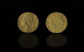 George II Gold Half Guinea, dated 1745. Good detail/grade, confirm with photo.