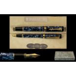 Parker Duofold Centennial Fountain Pen and Ballpoint Pen with 18ct Gold Nib. Complete with Parker