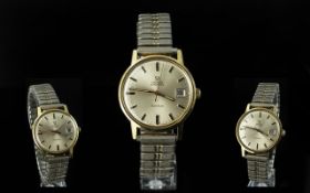 Omega - Automatic Gents Gold on Steel Wrist Watch with Gold on Steel Expanding Bracelet. Features