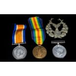 World War I Trio of Military Medals, awarded to S-12858 Pte P Duncan. 1. 1914 - 1918 Medal, 2. Great