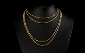 Antique Period Superb 9ct Gold Guard Chain of Long Length and of Pleasing Design. c.1900. Marked