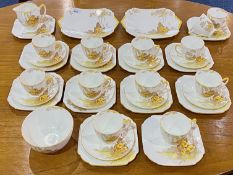 Shelley Fine Bone China Tea Service (37 pieces) comprising, side plates, 12 cups, 9 saucers, 12 side