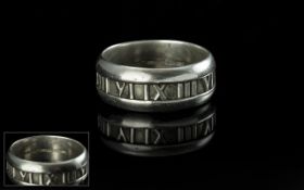 Tiffany & Co. Atlas 2003 Sterling Silver Ring, marked Tiffany & Co. to interior of shank. Ring