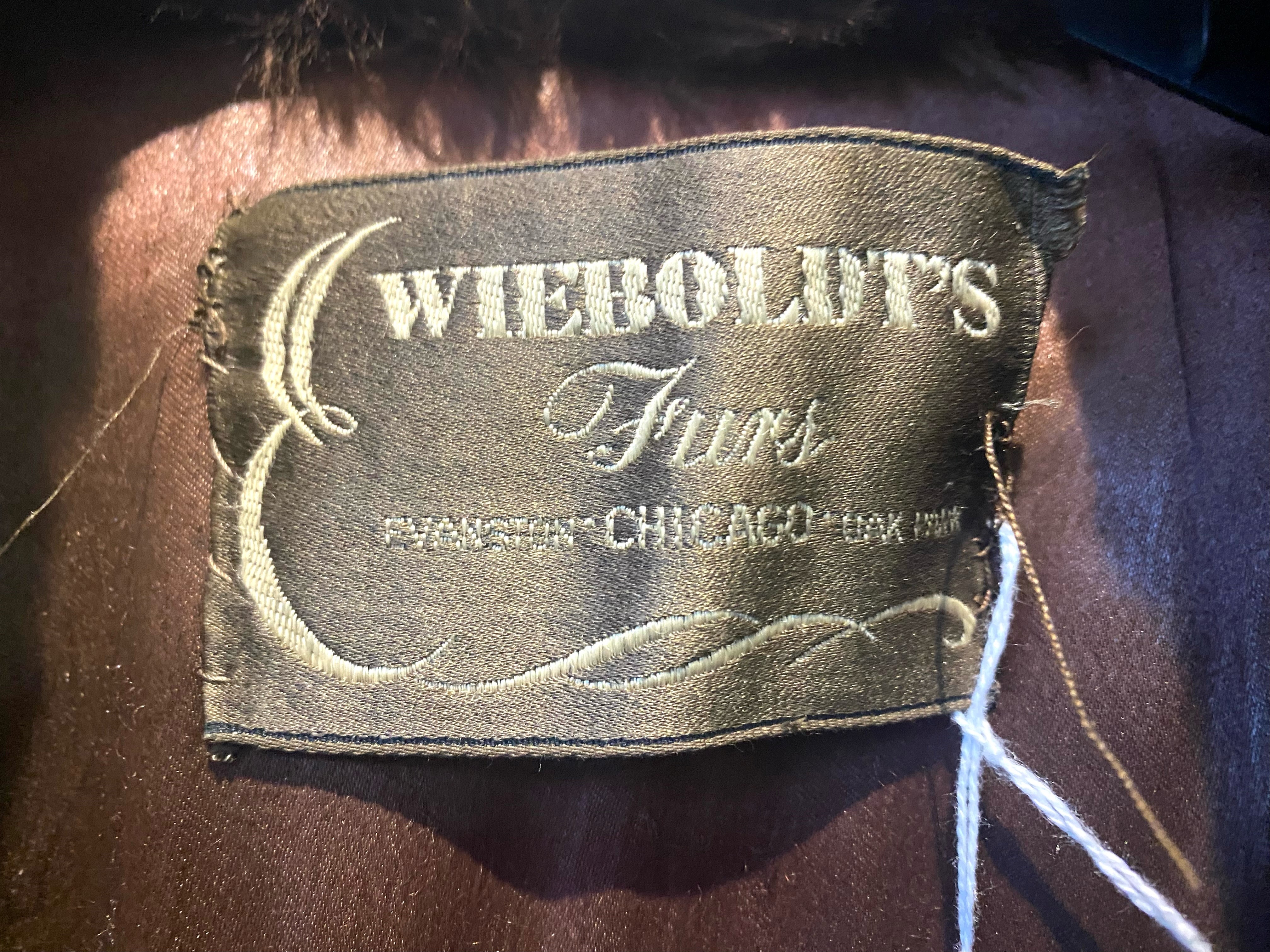 Ladies Fur Winter Coat, Dark Brown, made by Wiebolt's Furs of Chicago, shawl collar, deep turn - Image 3 of 5