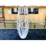 Large Stuart Crystal Glass Vase of contemporary design, 12 inches (30cms) high; no damage