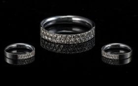 18ct White Gold Quality Diamond Set Dress Ring, full hallmark for 750 - 18ct to interior of shank.
