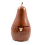 Reproduction yew wood pear-shape tea caddy