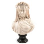 Reproduction bust, The Veiled Bride, after Antonio Filli