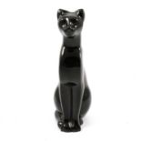 Baccarat black glass model of a seated Egyptian cat