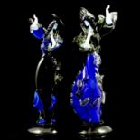 A collection of Murano coloured glass figurines