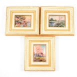 Three enamel plaques, signed C Fauré Limoges