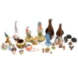 Collection of ceramic animals and ornaments.