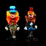 Ten Murano glass clown figurines