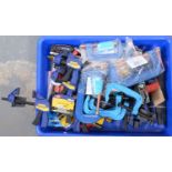 A large quantity of various clamps and tools one box.