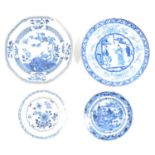 Collection of Chinese blue and white plates and dishes,