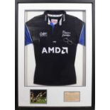 Rugby interest; a Sharks framed shirt signed by Jason Robinson