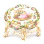 Meissen porcelain floral encrusted stand