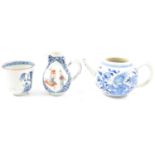 Small Cantonese porcelain pear-shape teapot, and other Chinese porcelain items.