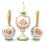 Victorian glass vases garniture,