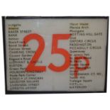 Original 1970s London Underground ticket price sign.