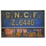 Original French cast metal locomotive number plate tenderplate