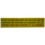 Original French railway station enamel sign 13cm by 60cm.